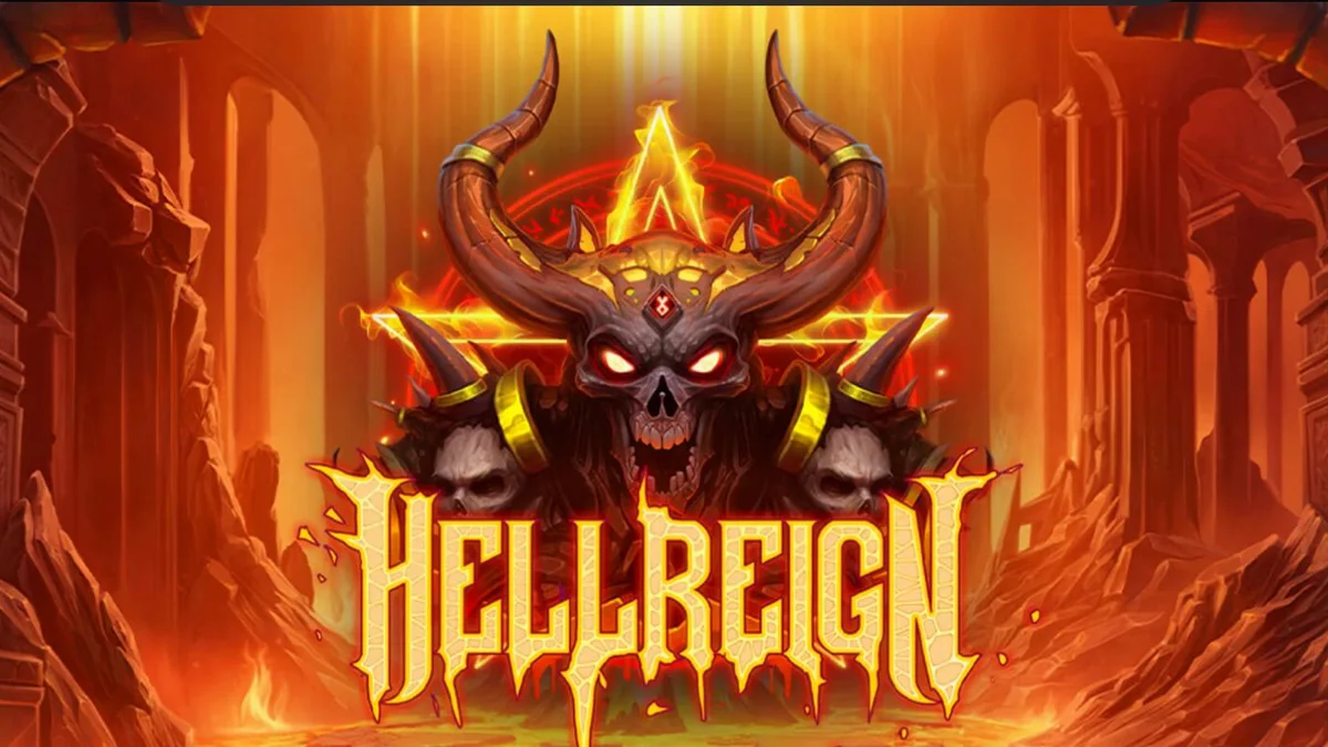 Tampilan visual game slot Hellregin Scatter Magnet dengan tema neraka